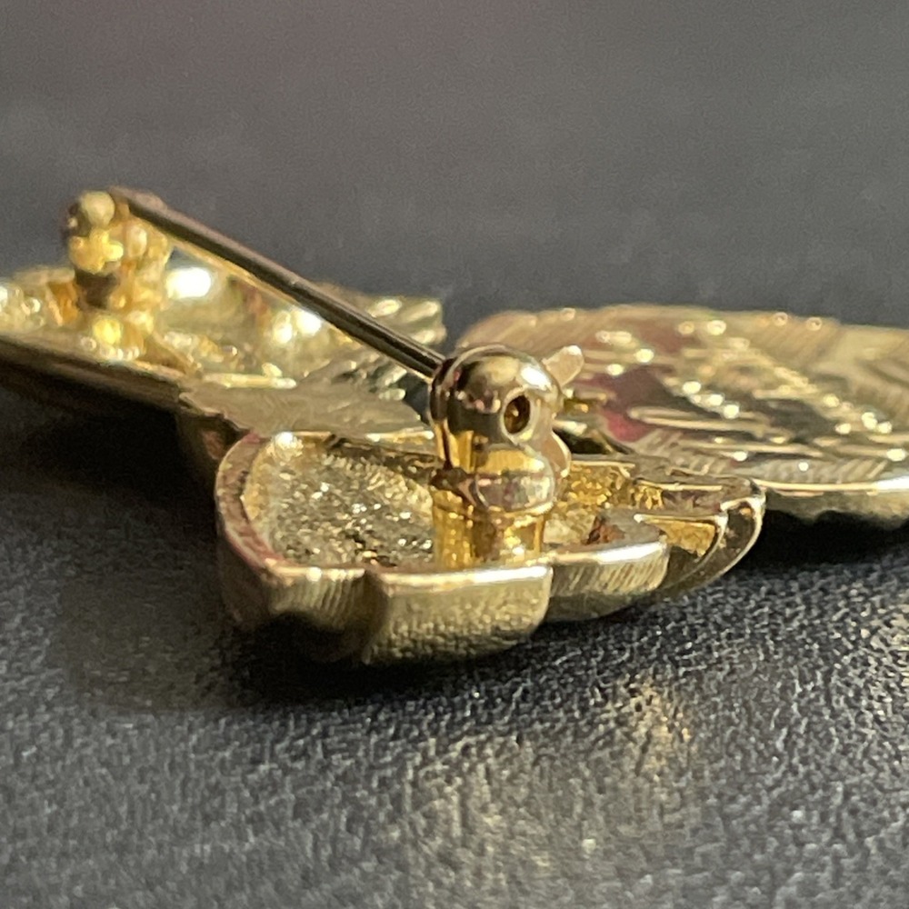 Vintage AVON Bow Brooch Dangler Heart "I Love You Grandmother" Gold Tone Pin - Picture 7 of 10